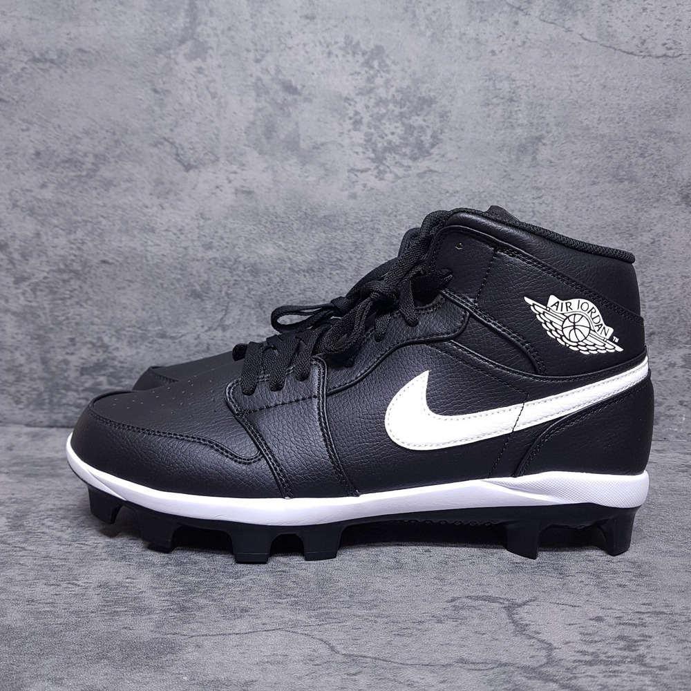NIKE AIR JORDAN 1 Retro MCS Cleats Mens Size 12.5 Black White AV5354-011